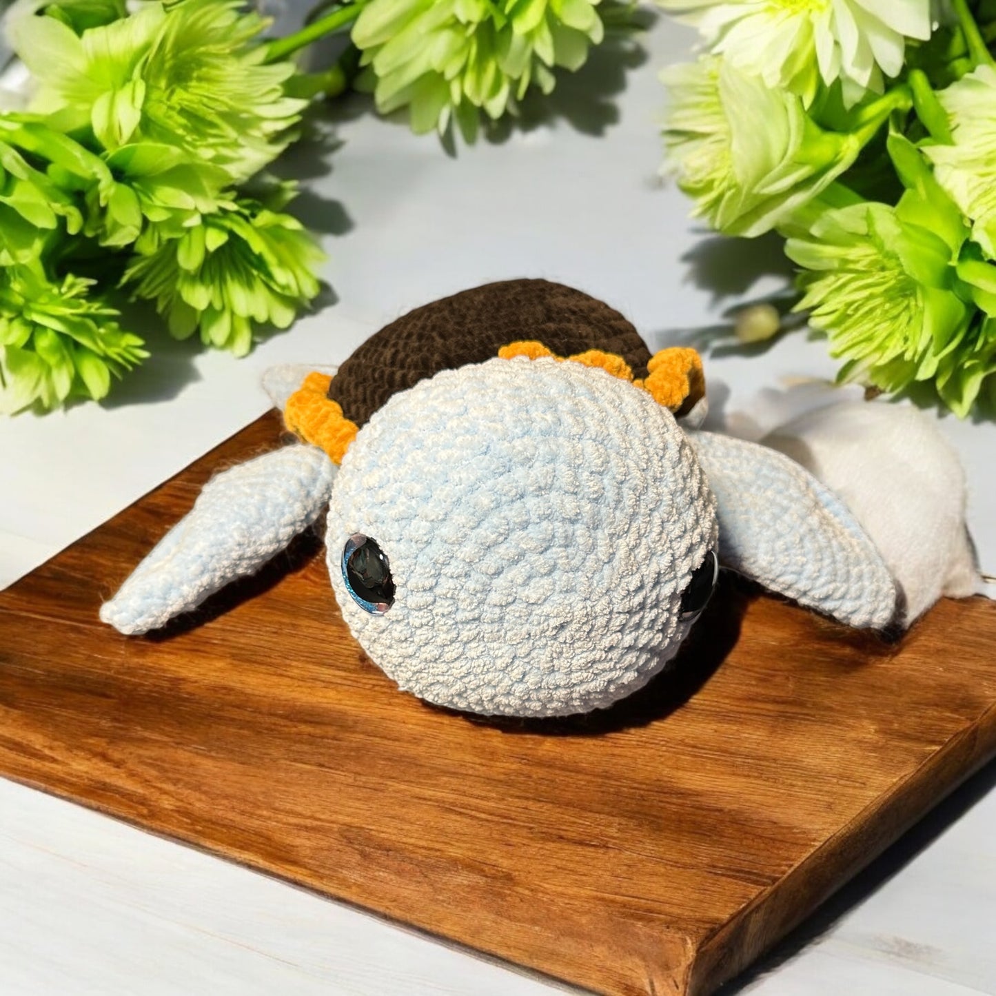 Crochet sunflower sea turtle