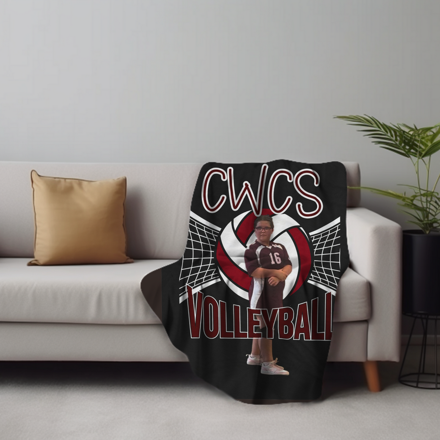 CWCS Custom Sports Velveteen Plush Blanket, Cozy Sports Throw for Sport Lovers, Gifts for Athletes, Team Spirit Decor