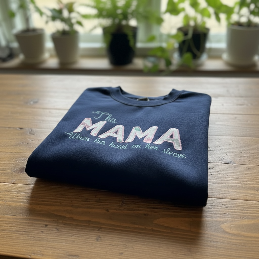 This Mini Wears her Heart on the sleeve Embroidered Hoodie