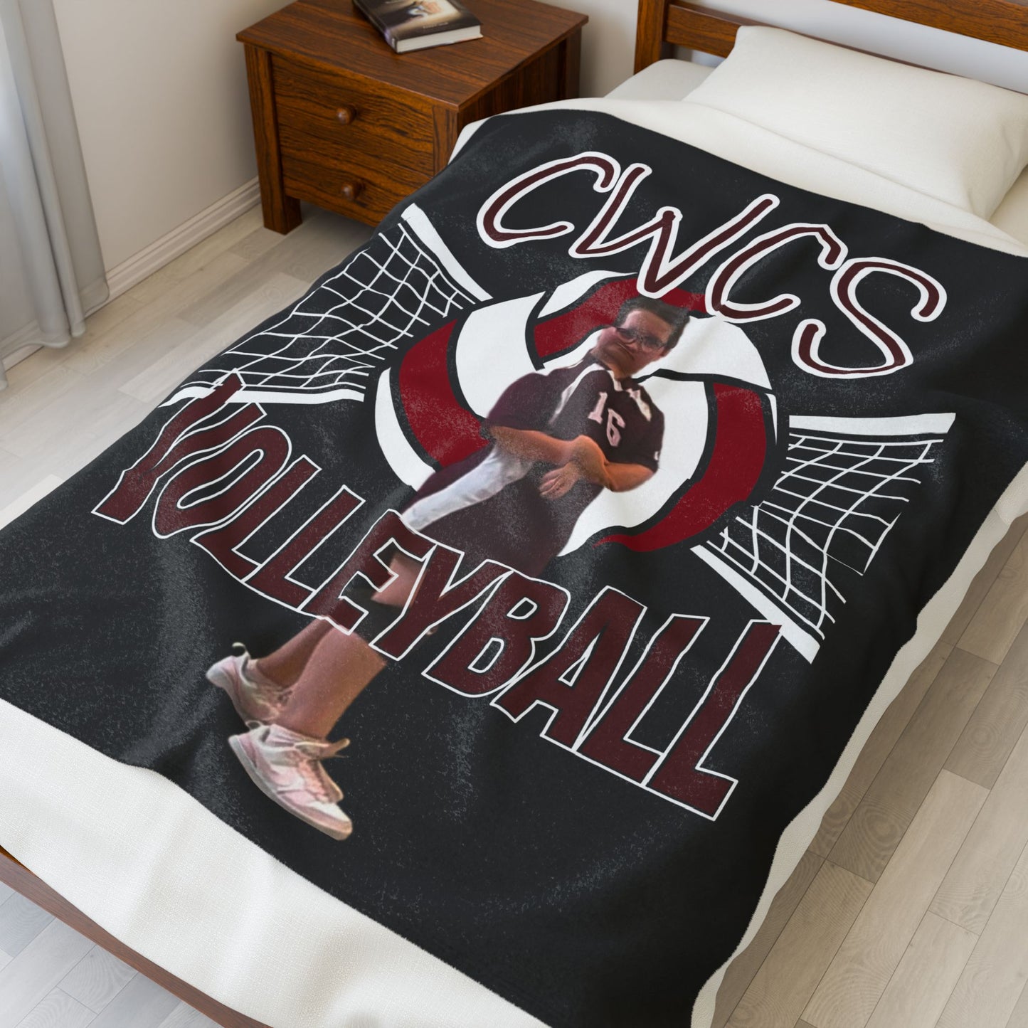 CWCS Custom Sports Velveteen Plush Blanket, Cozy Sports Throw for Sport Lovers, Gifts for Athletes, Team Spirit Decor