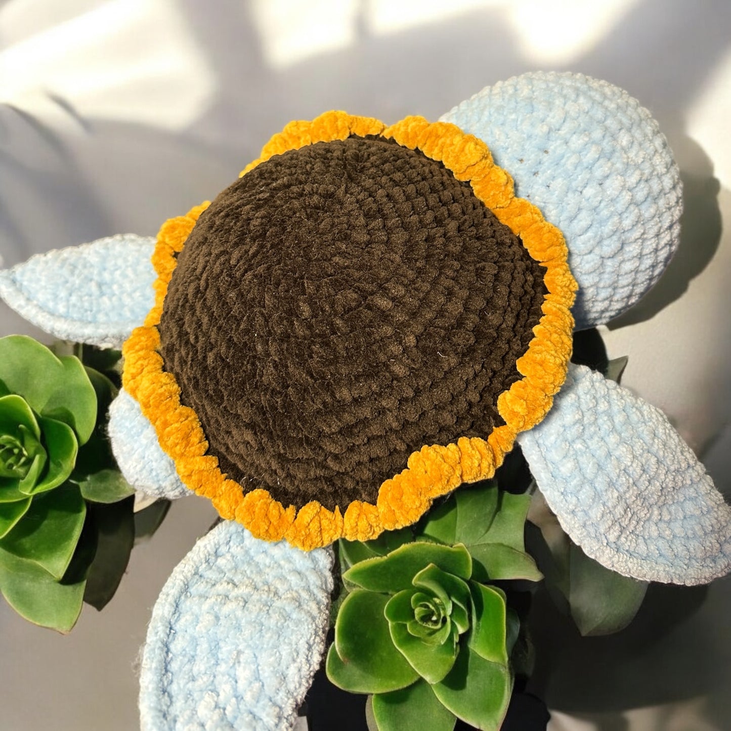 Crochet sunflower sea turtle