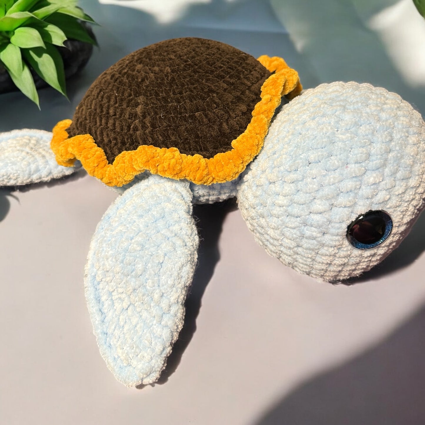 Crochet sunflower sea turtle