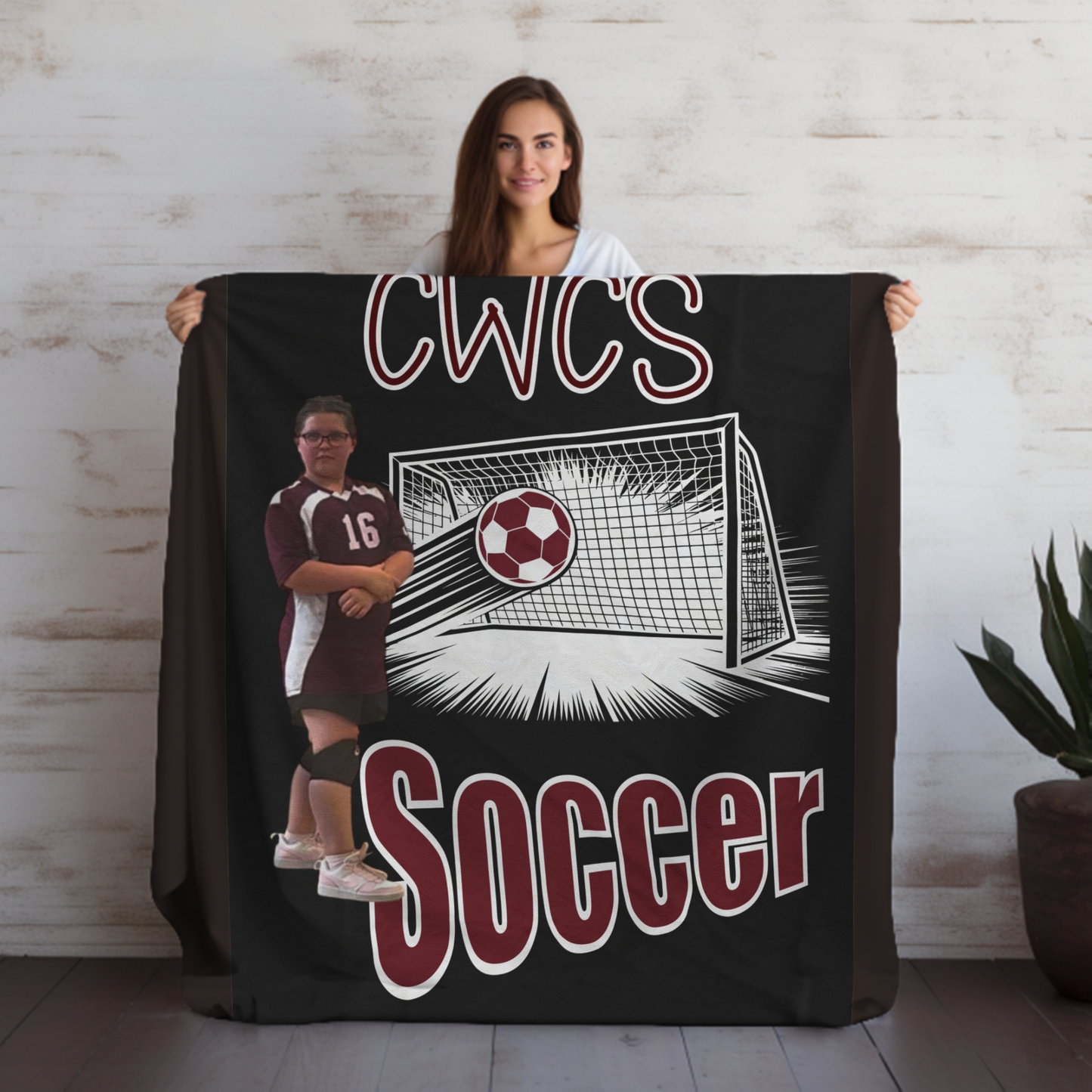 CWCS Custom Sports Velveteen Plush Blanket, Cozy Sports Throw for Sport Lovers, Gifts for Athletes, Team Spirit Decor