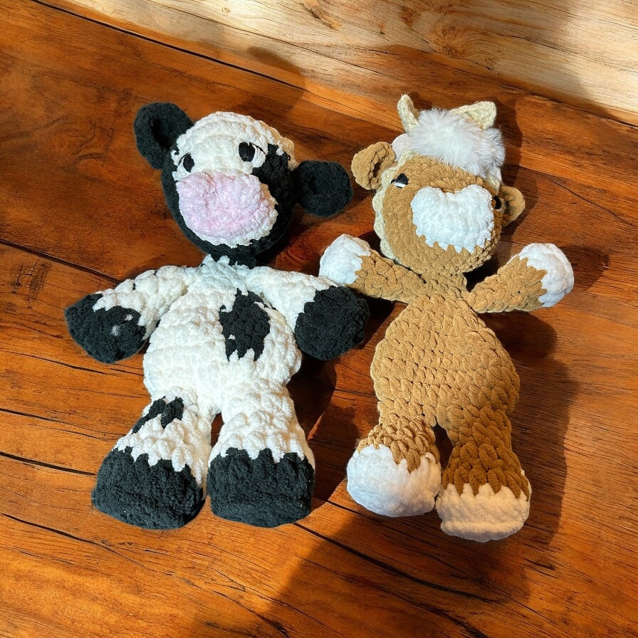 Crochet Cows Baby Security Blanket