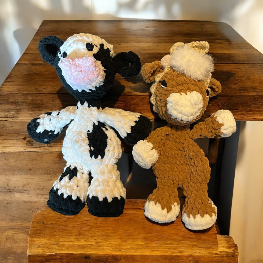 Crochet Cows Baby Security Blanket