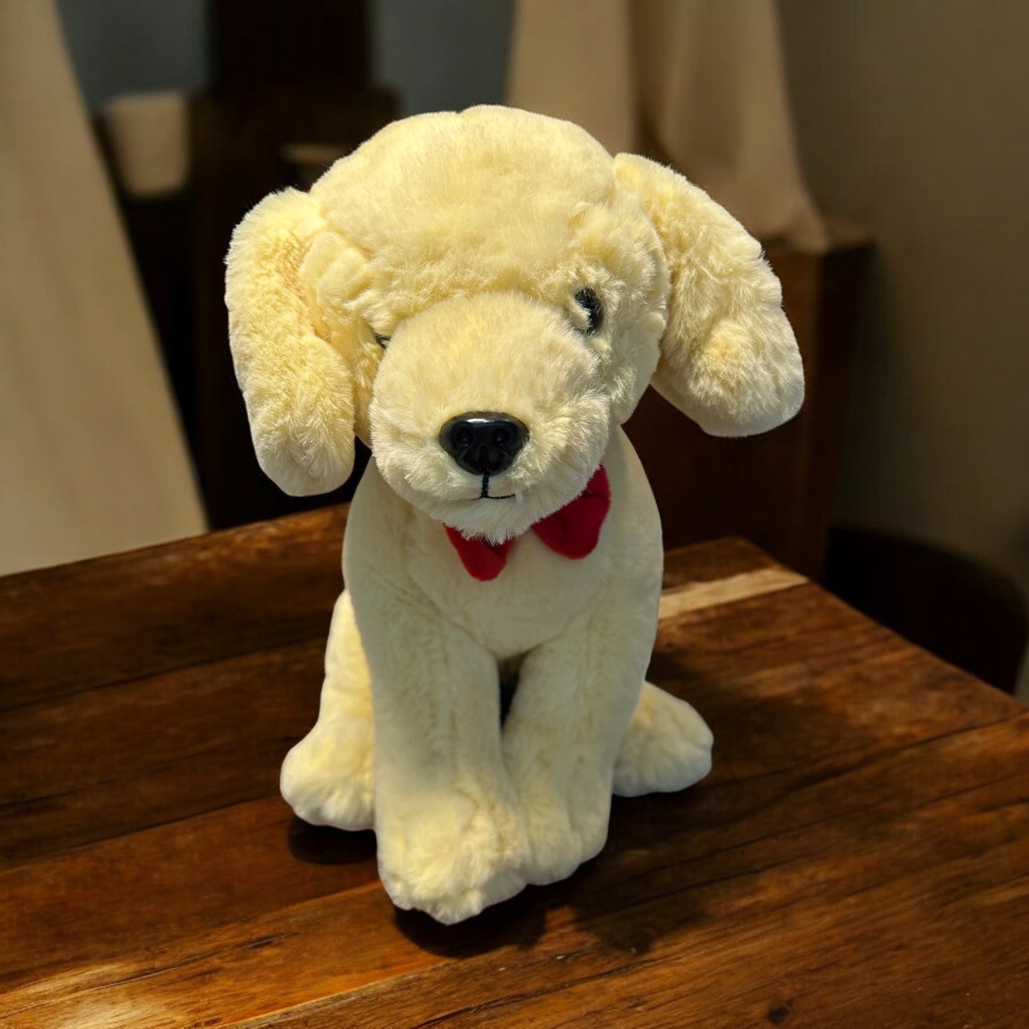 Yellow Lab with Red Bow