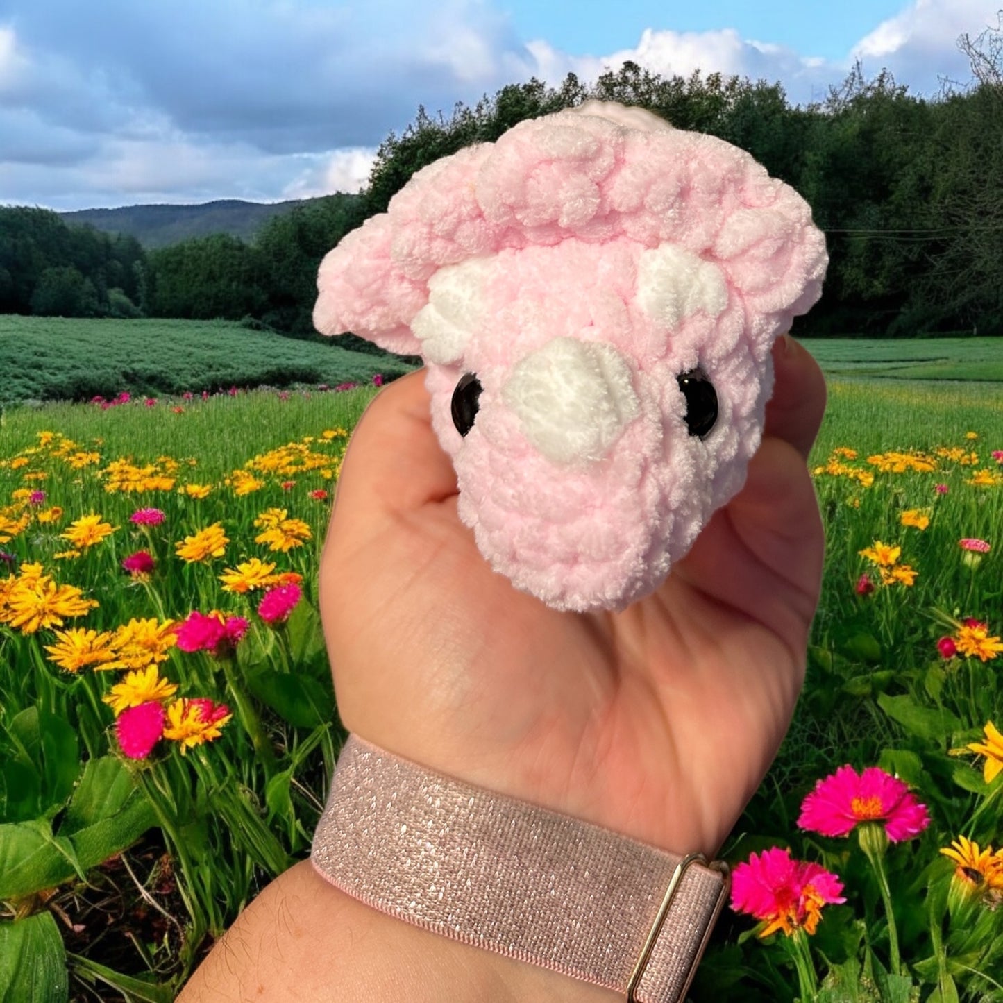 crochet Mini Triceratops