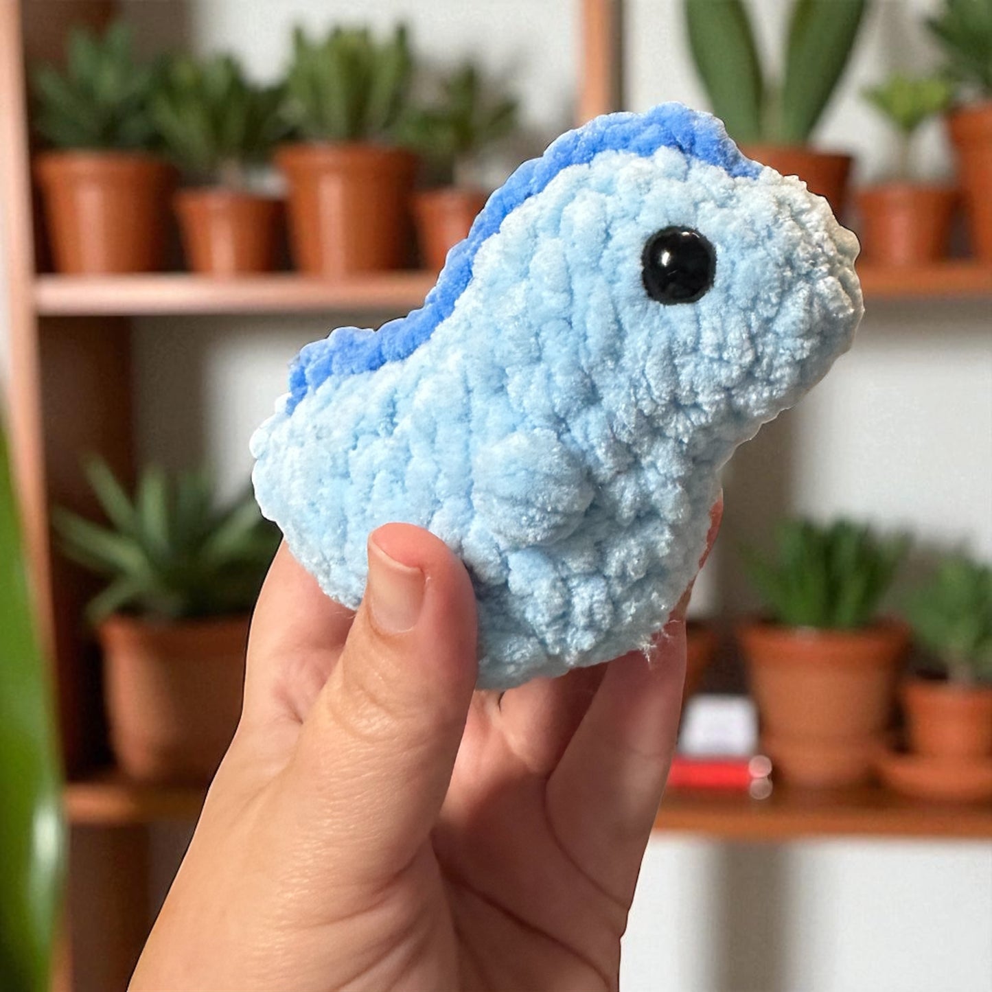 crochet tiny T. rex dinosaur