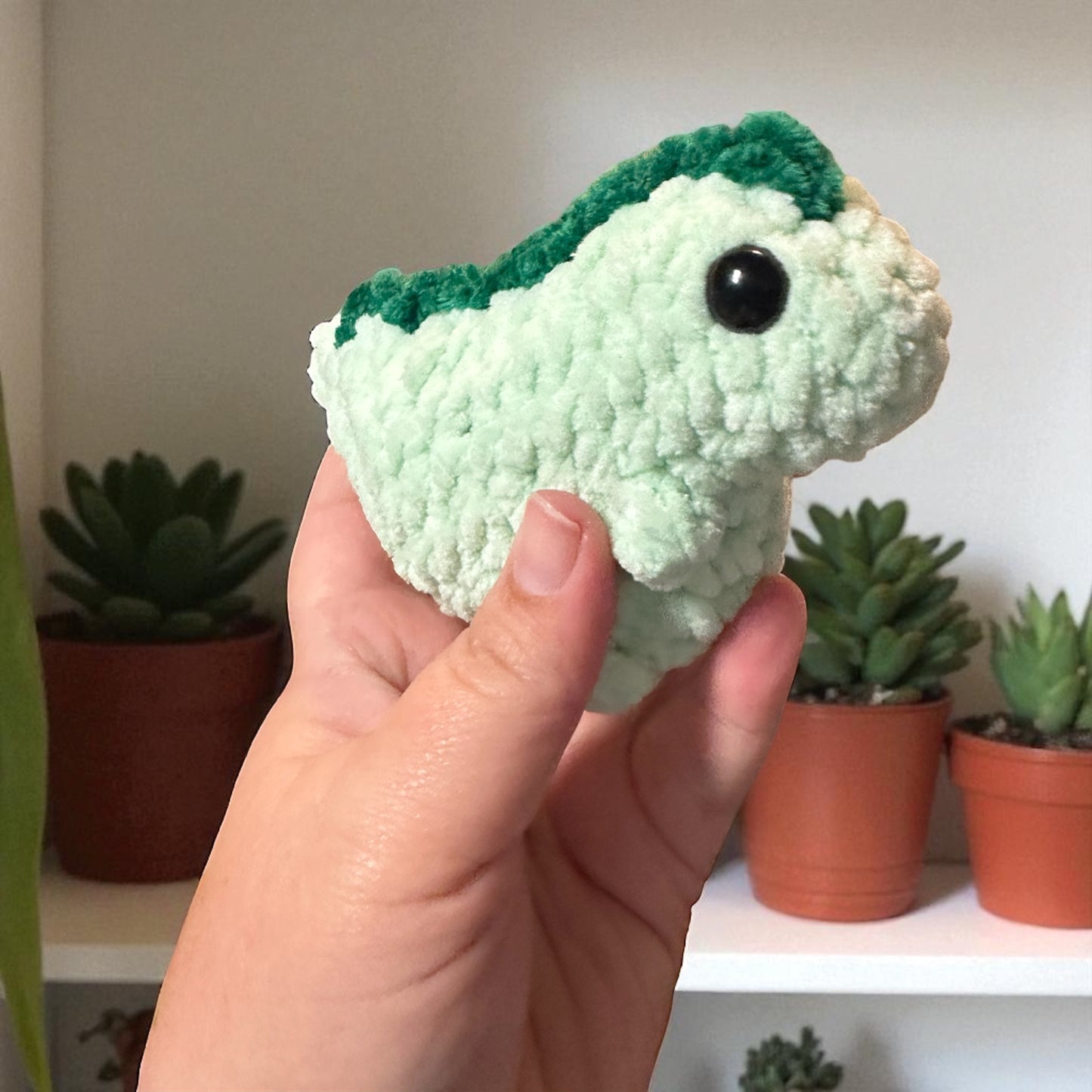 crochet tiny T. rex dinosaur