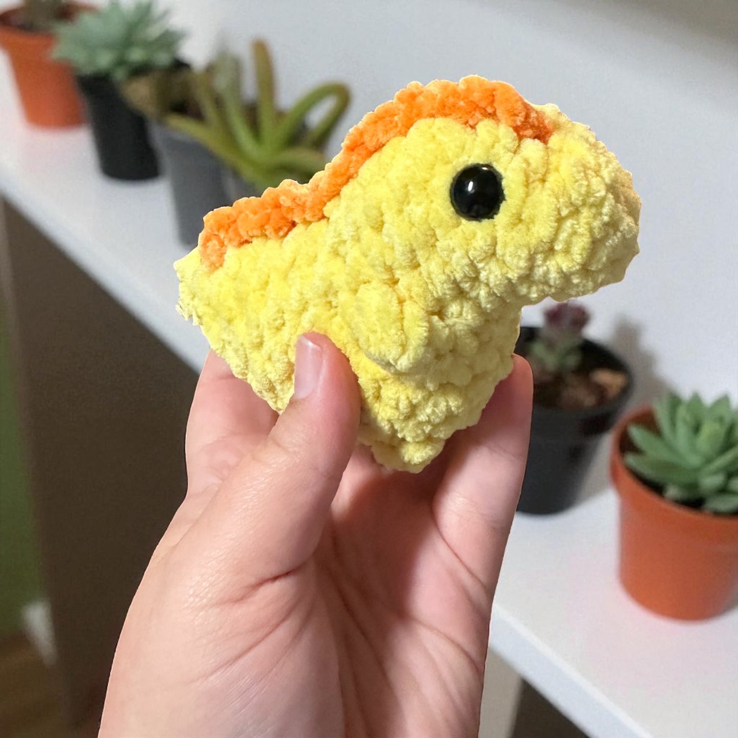 crochet tiny T. rex dinosaur