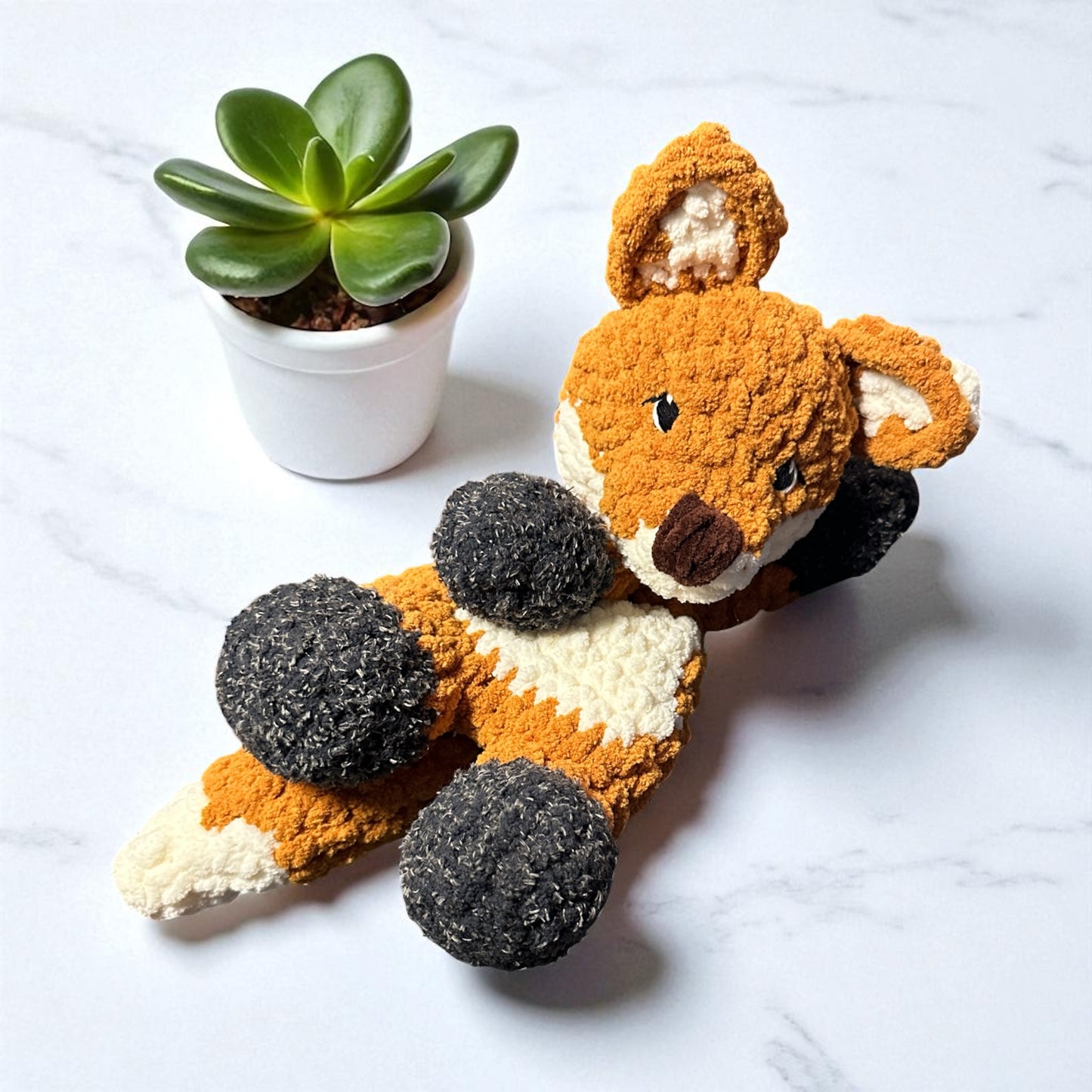 Crochet Fox Baby Security Blanket