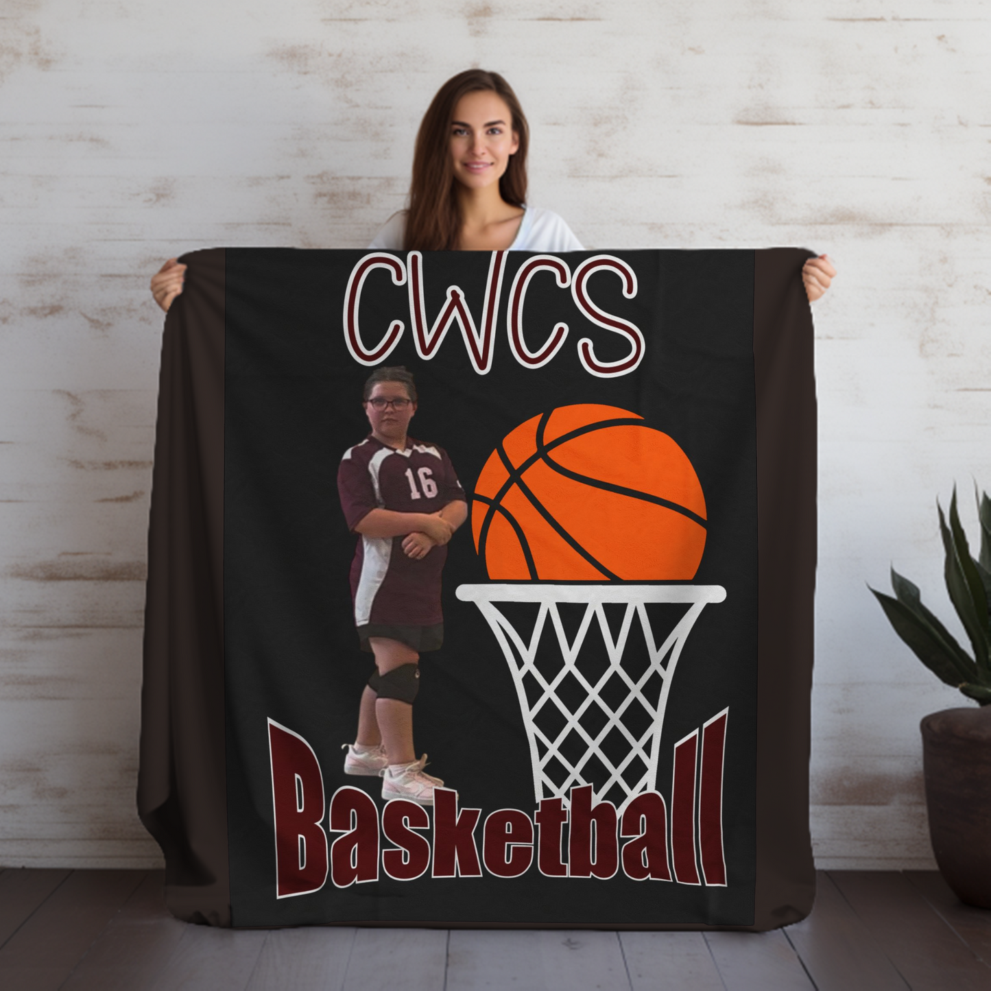 CWCS Custom Sports Velveteen Plush Blanket, Cozy Sports Throw for Sport Lovers, Gifts for Athletes, Team Spirit Decor