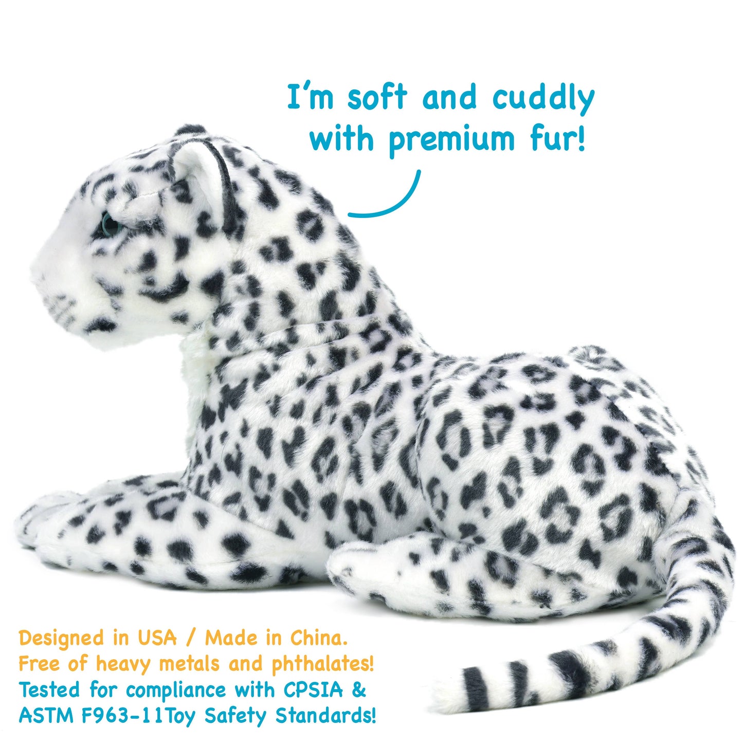 Sinovia The Snow Leopard - Squeeze Me! | 17 Inch Stuffed Ani