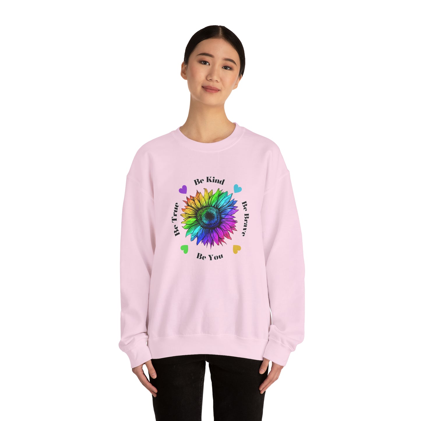 Rainbow Sunflower sweatshirt, Be Kind Sweatshirt, Sunflower sweatshirt, Rainbow Flower sweatshirt, Inspirational Gift