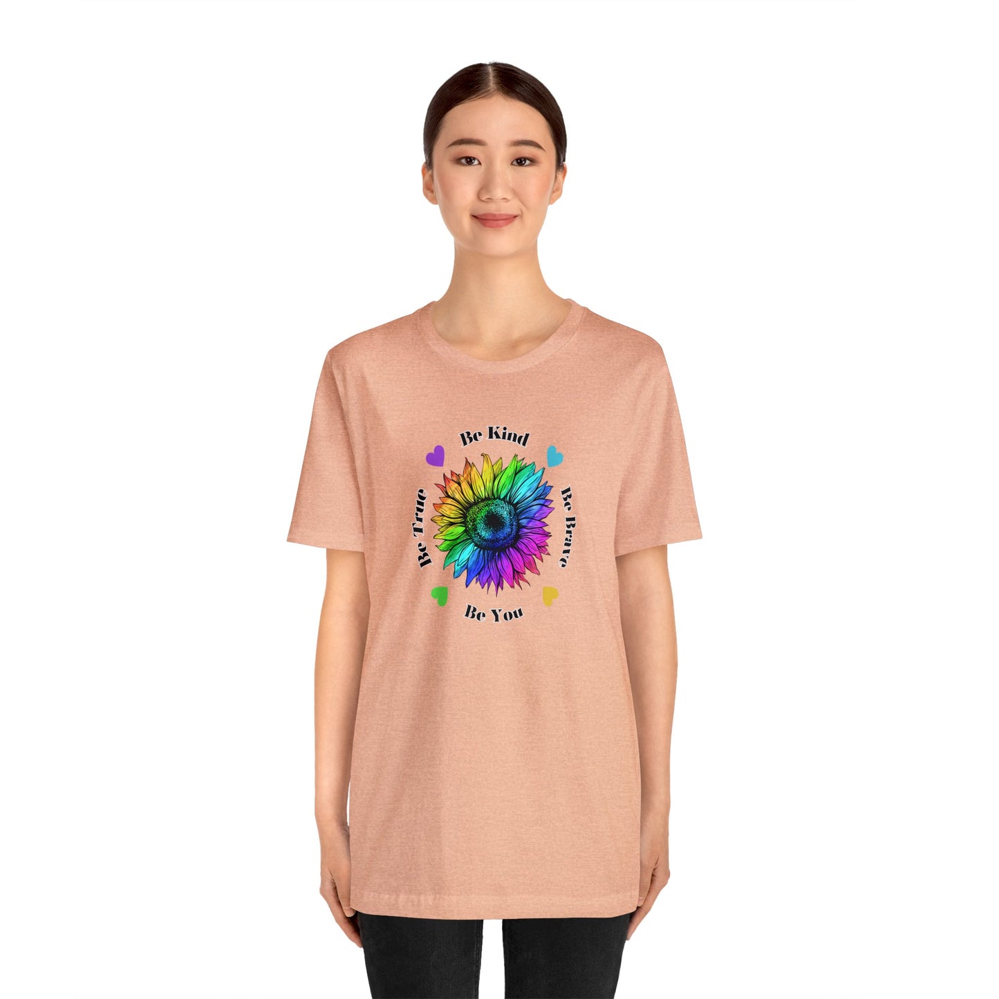 Rainbow Sunflower Shirt, Be Kind Shirt, Sunflower Shirt, Rainbow Flower Shirt, Inspirational Gift, Mental Health Shirt, Sunflower for Women