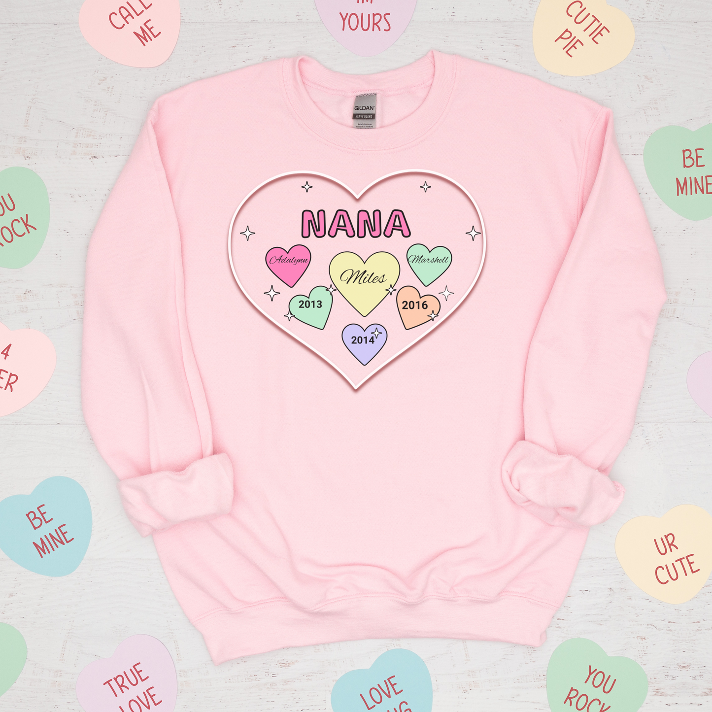 Nana Sweetheart Valentines Day Sweater, Personalized Sweater