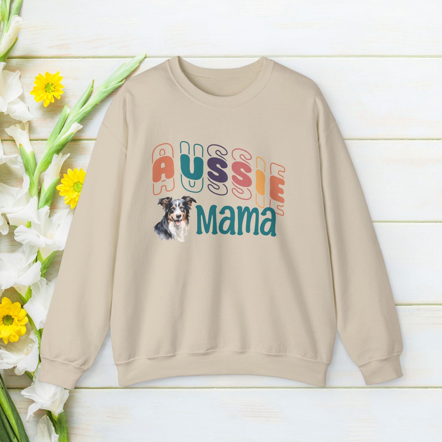 Australian Shepherd Dog Sweatshirt, Custom Service Dog Mama Sweatshirt, Dog Sweatshirt, Personalized Dog Shirt