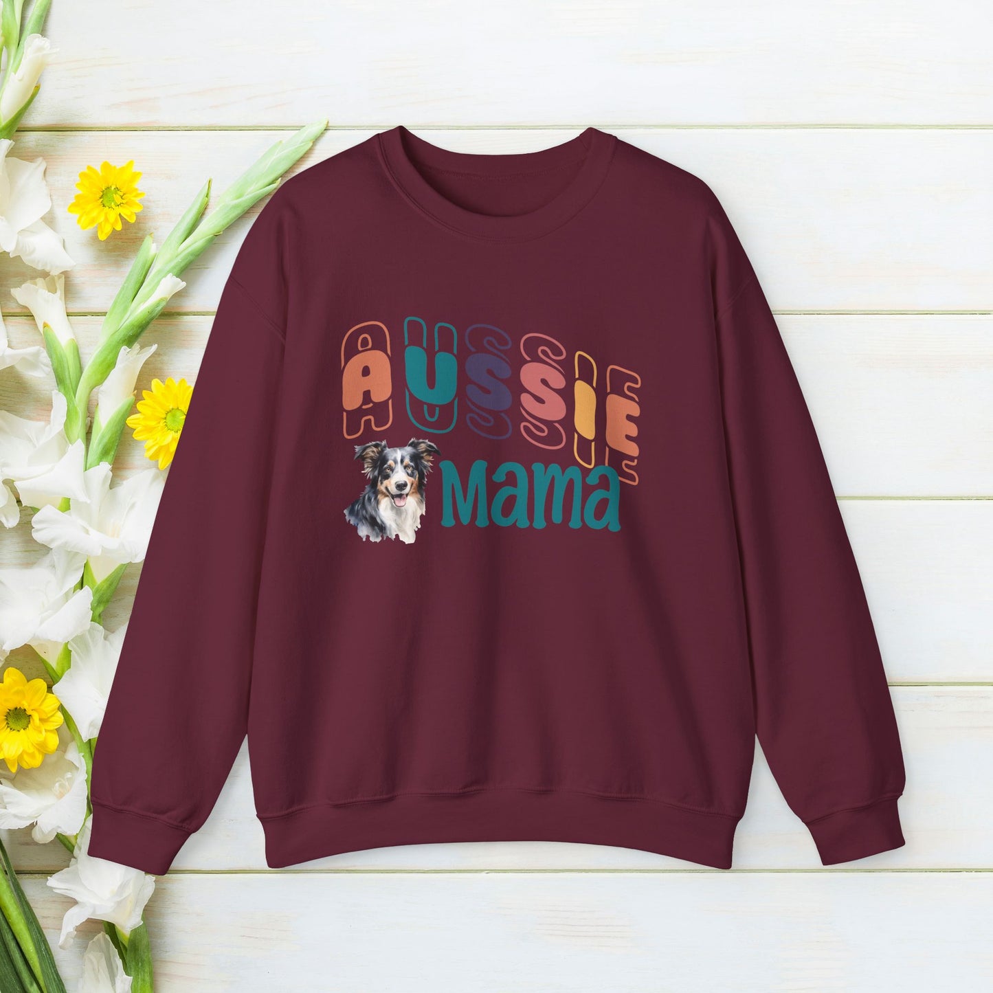 Australian Shepherd Dog Sweatshirt, Custom Service Dog Mama Sweatshirt, Dog Sweatshirt, Personalized Dog Shirt