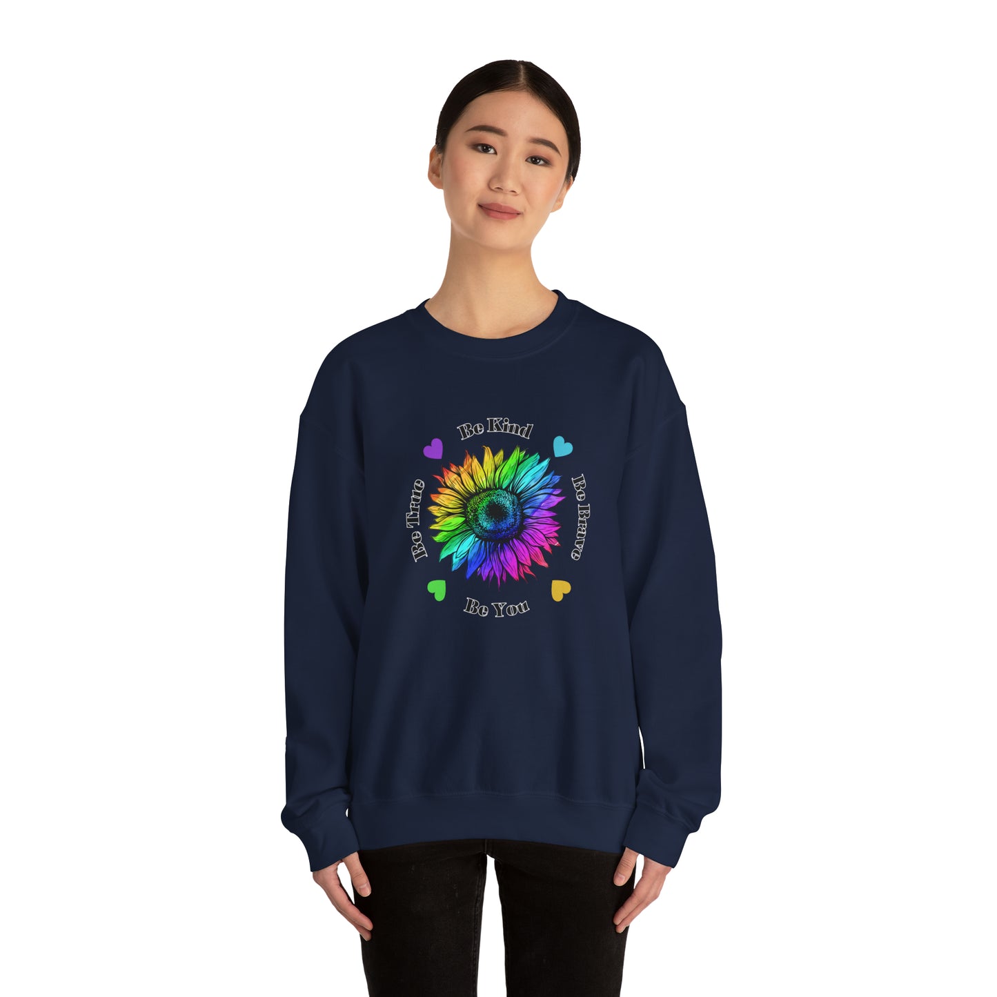 Rainbow Sunflower sweatshirt, Be Kind Sweatshirt, Sunflower sweatshirt, Rainbow Flower sweatshirt, Inspirational Gift