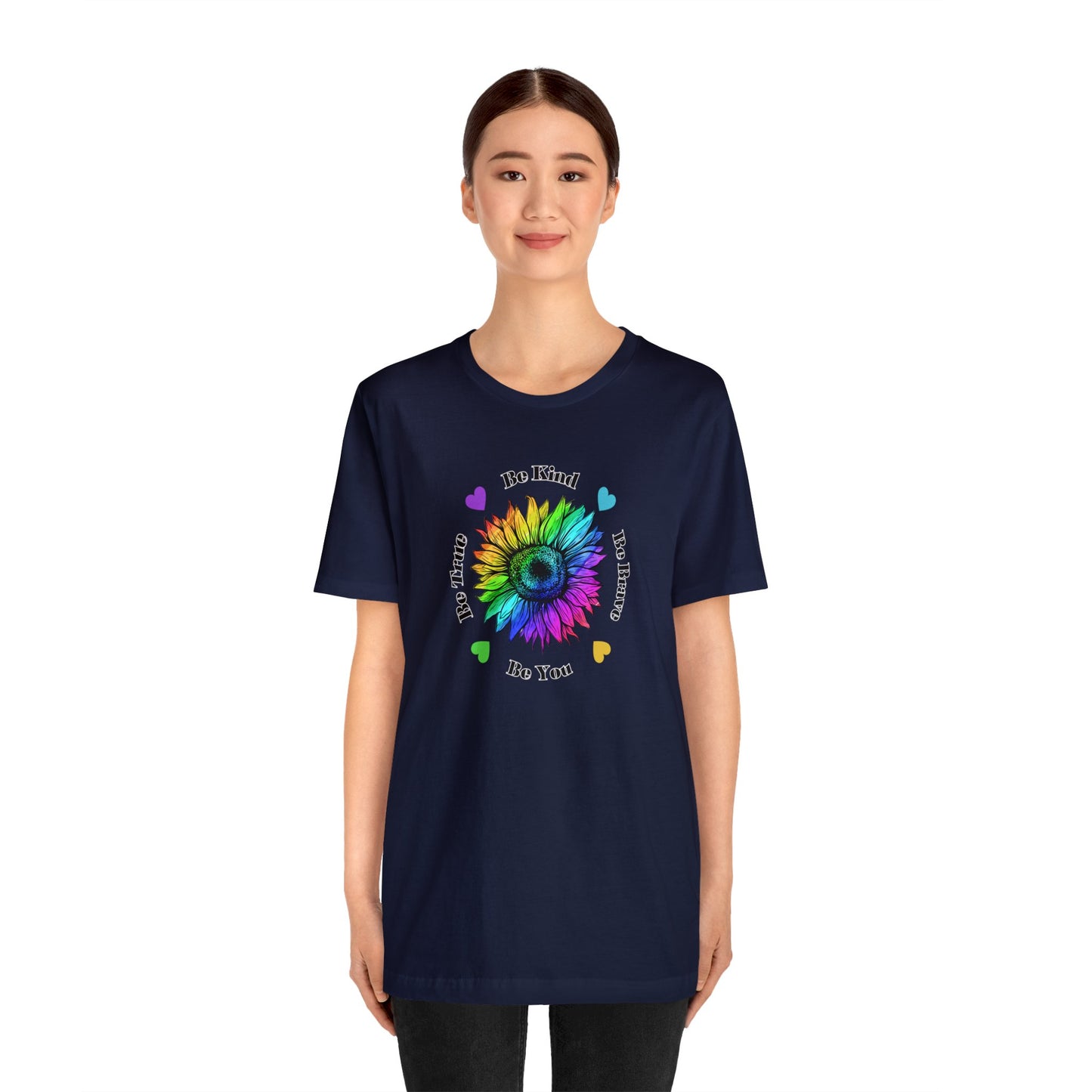 Rainbow Sunflower Shirt, Be Kind Shirt, Sunflower Shirt, Rainbow Flower Shirt, Inspirational Gift, Mental Health Shirt, Sunflower for Women