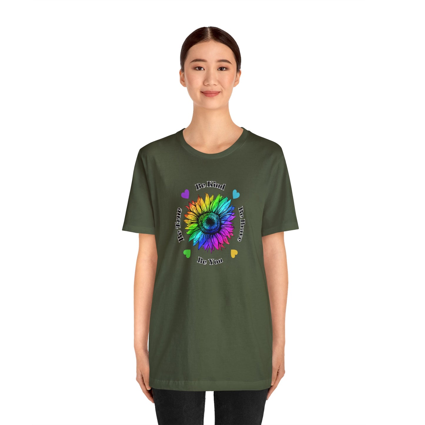 Rainbow Sunflower Shirt, Be Kind Shirt, Sunflower Shirt, Rainbow Flower Shirt, Inspirational Gift, Mental Health Shirt, Sunflower for Women