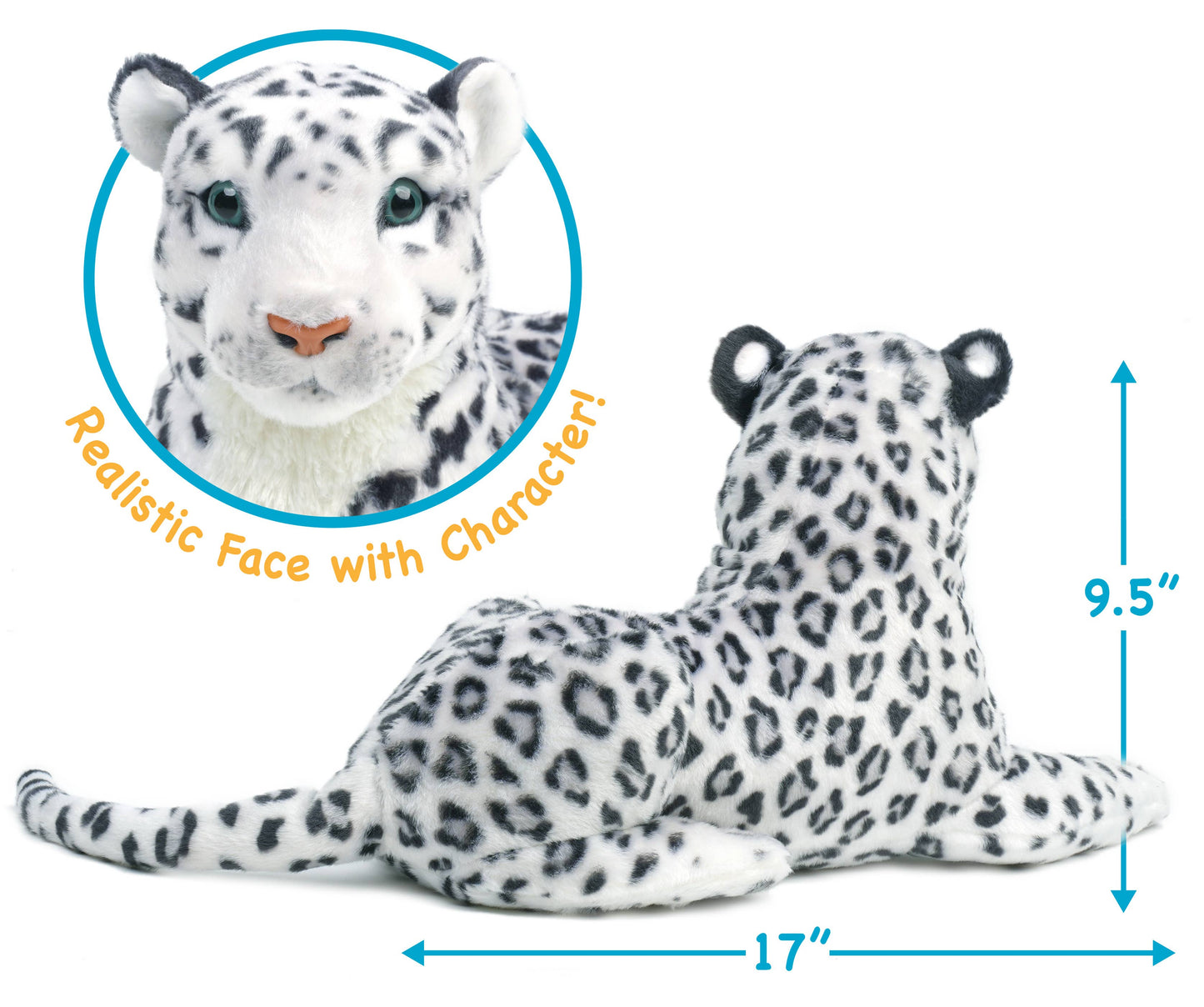 Sinovia The Snow Leopard - Squeeze Me! | 17 Inch Stuffed Ani