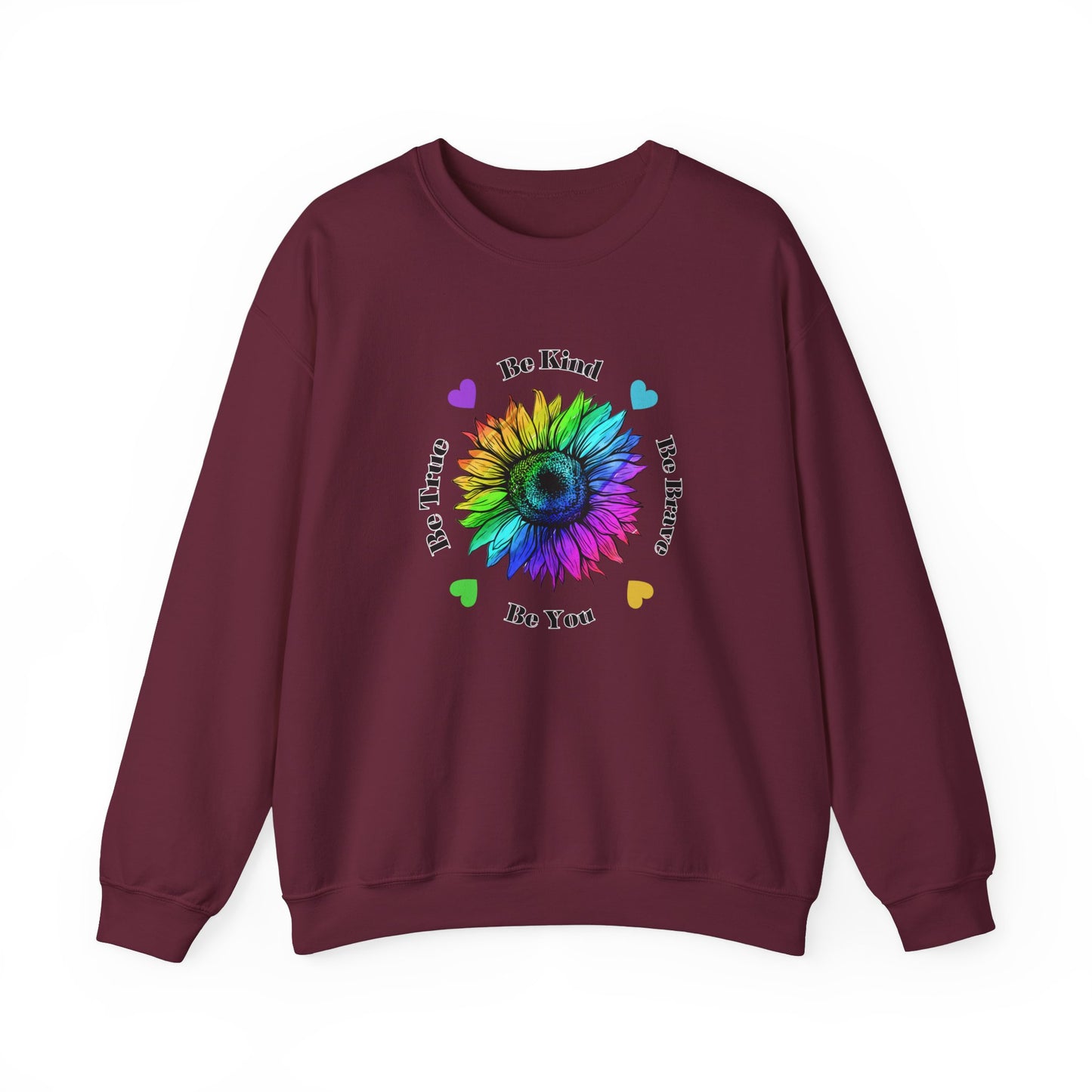 Rainbow Sunflower sweatshirt, Be Kind Sweatshirt, Sunflower sweatshirt, Rainbow Flower sweatshirt, Inspirational Gift