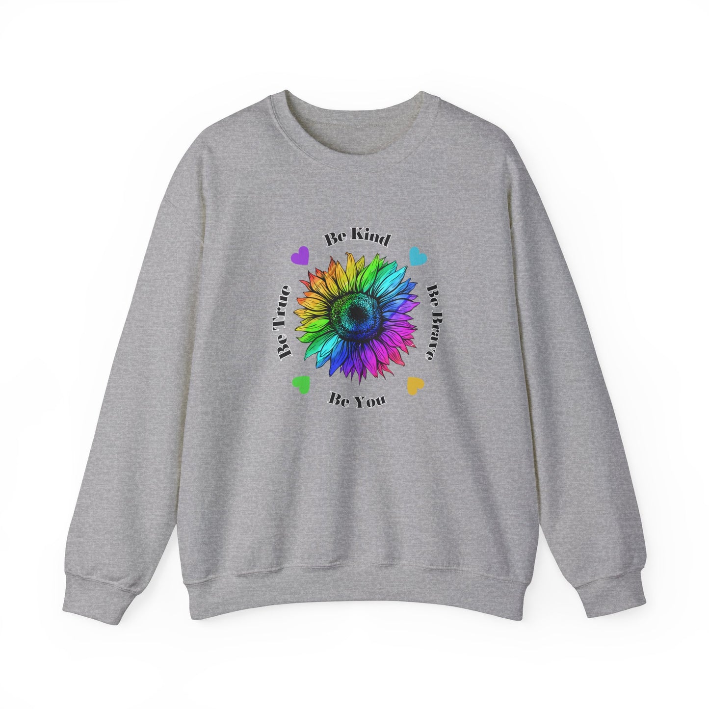 Rainbow Sunflower sweatshirt, Be Kind Sweatshirt, Sunflower sweatshirt, Rainbow Flower sweatshirt, Inspirational Gift