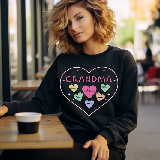 Nana Sweetheart Valentines Day Sweater, Personalized Sweater