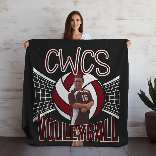 CWCS Custom Sports Velveteen Plush Blanket, Cozy Sports Throw for Sport Lovers, Gifts for Athletes, Team Spirit Decor