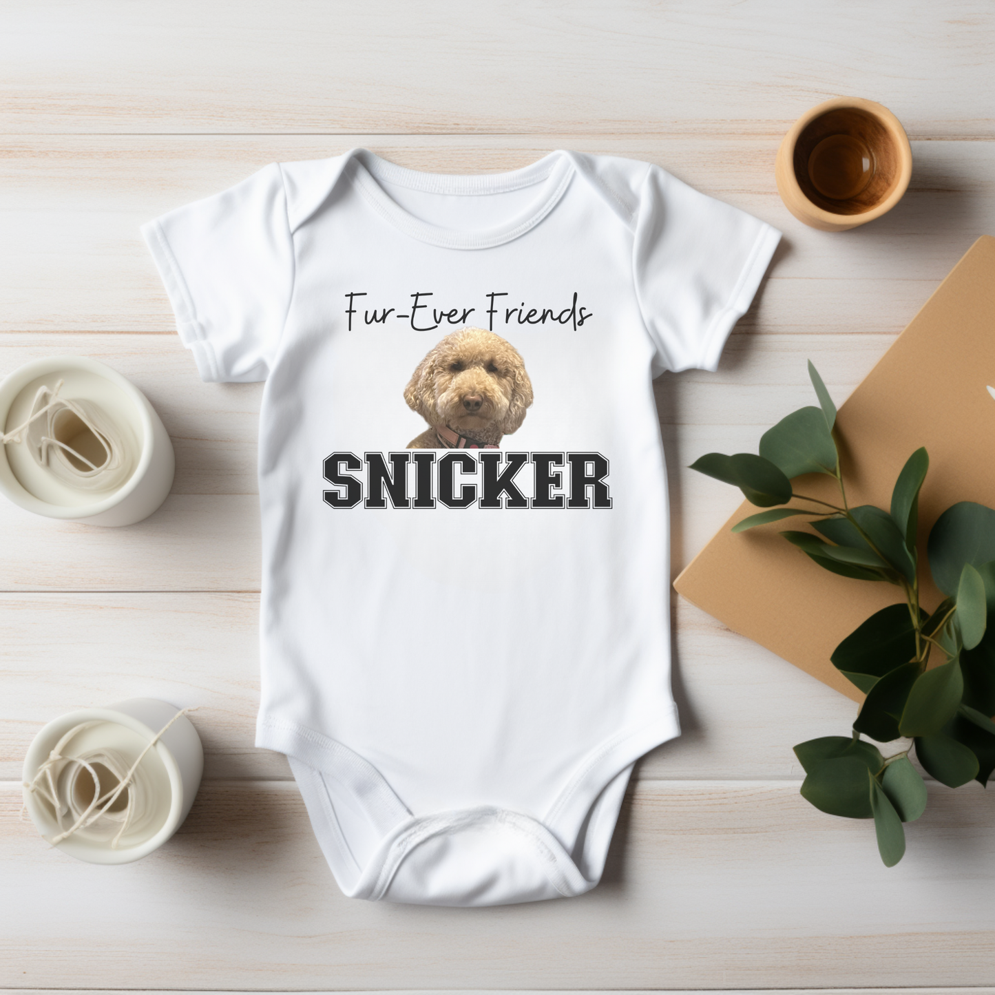 Fur-Ever Friends Custom Dog Pet Portrait Baby Bodysuit, Personalized Baby Gift, Baby Shower Gift, Dog Portrait, Personalized Baby Clothes