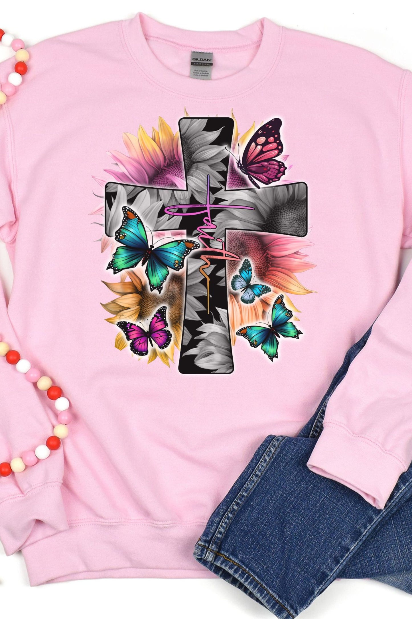 Faith Butterfly Bible Verse Shirt, Christain Crewneck Apparel, Christian Gifts for women, Easter T Shirt, Faith Shirt, Christain Sweatshirt