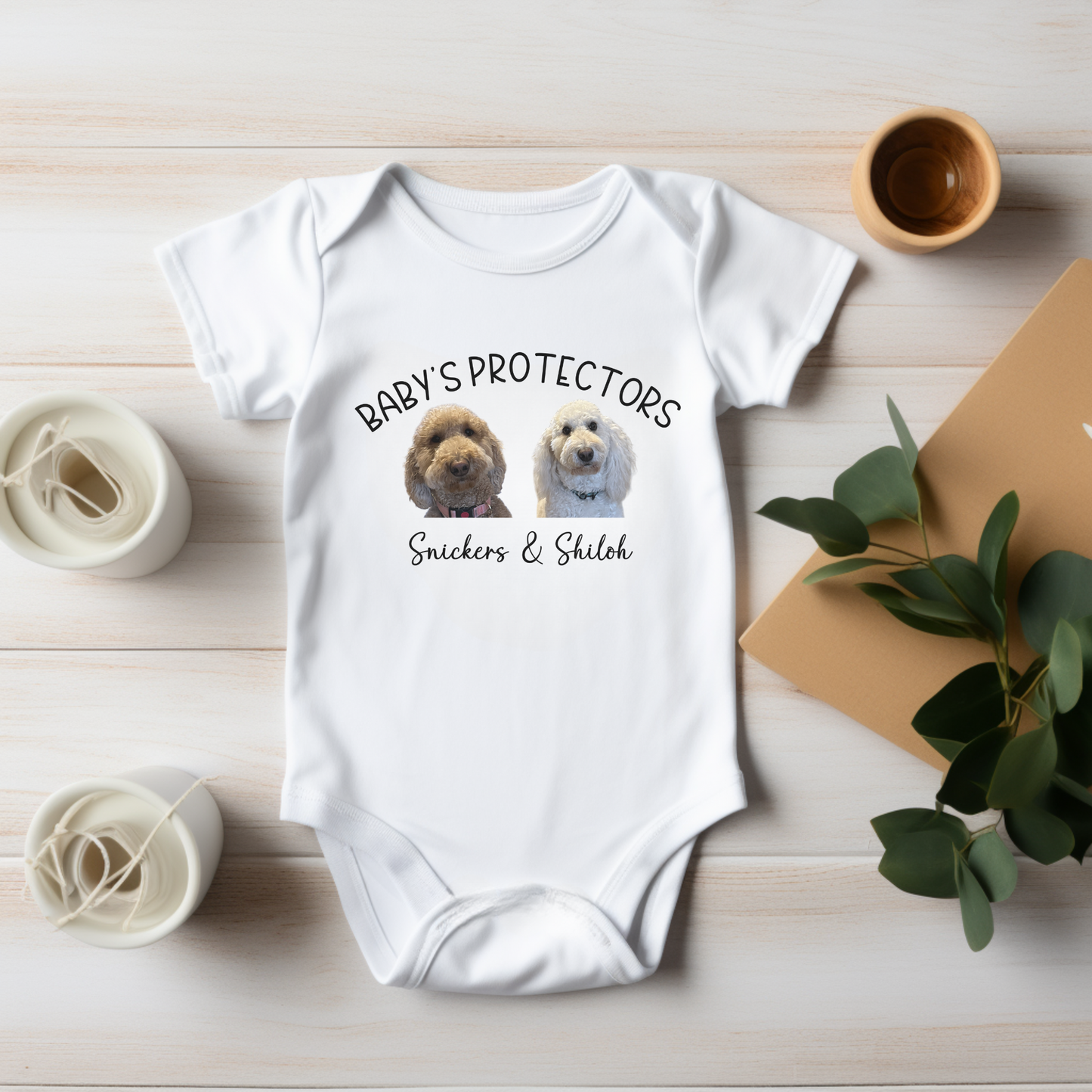 Baby Protecters Custom Dog Pet Portrait Baby Bodysuit, Personalized Baby Gift, Baby Shower Gift, Dog Portrait, Personalized Baby Clothes