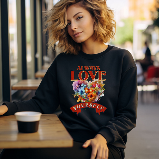 Always Love Yourself Valentines Day Sweater, Valentines Day Gift for Her, Mental Health Awareness Crewneck