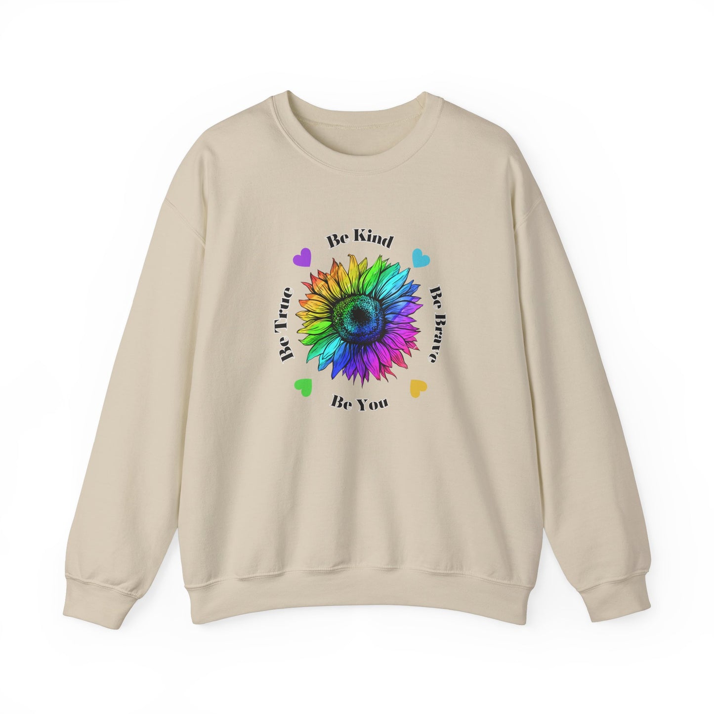 Rainbow Sunflower sweatshirt, Be Kind Sweatshirt, Sunflower sweatshirt, Rainbow Flower sweatshirt, Inspirational Gift