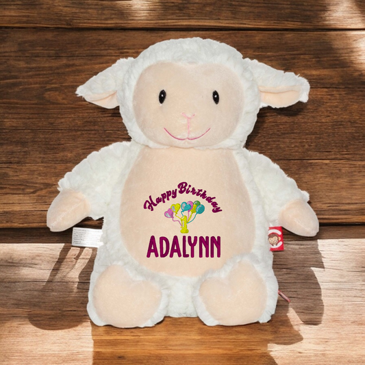Birthday Personalized Embroidery Lamb Stuffed Animal