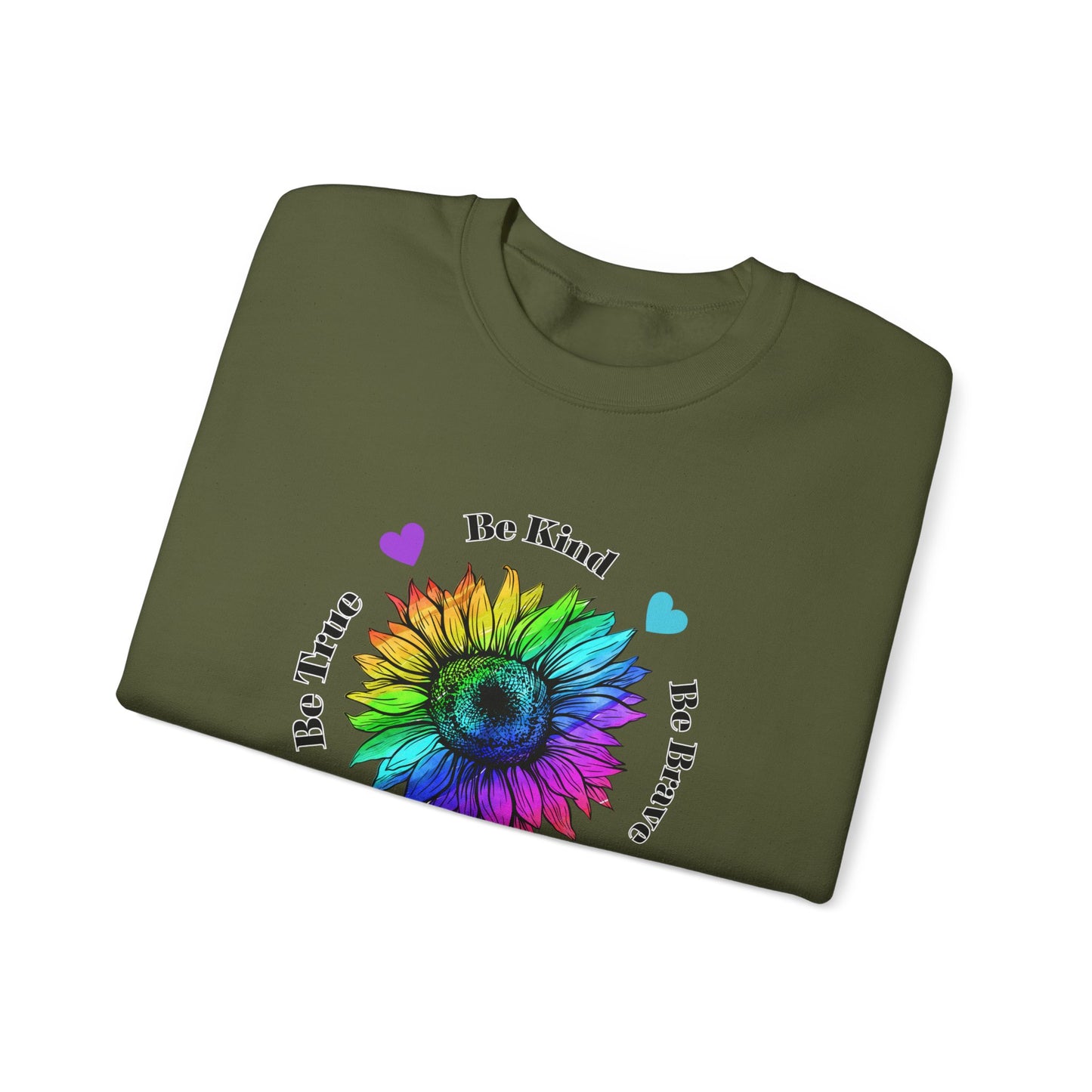 Rainbow Sunflower sweatshirt, Be Kind Sweatshirt, Sunflower sweatshirt, Rainbow Flower sweatshirt, Inspirational Gift