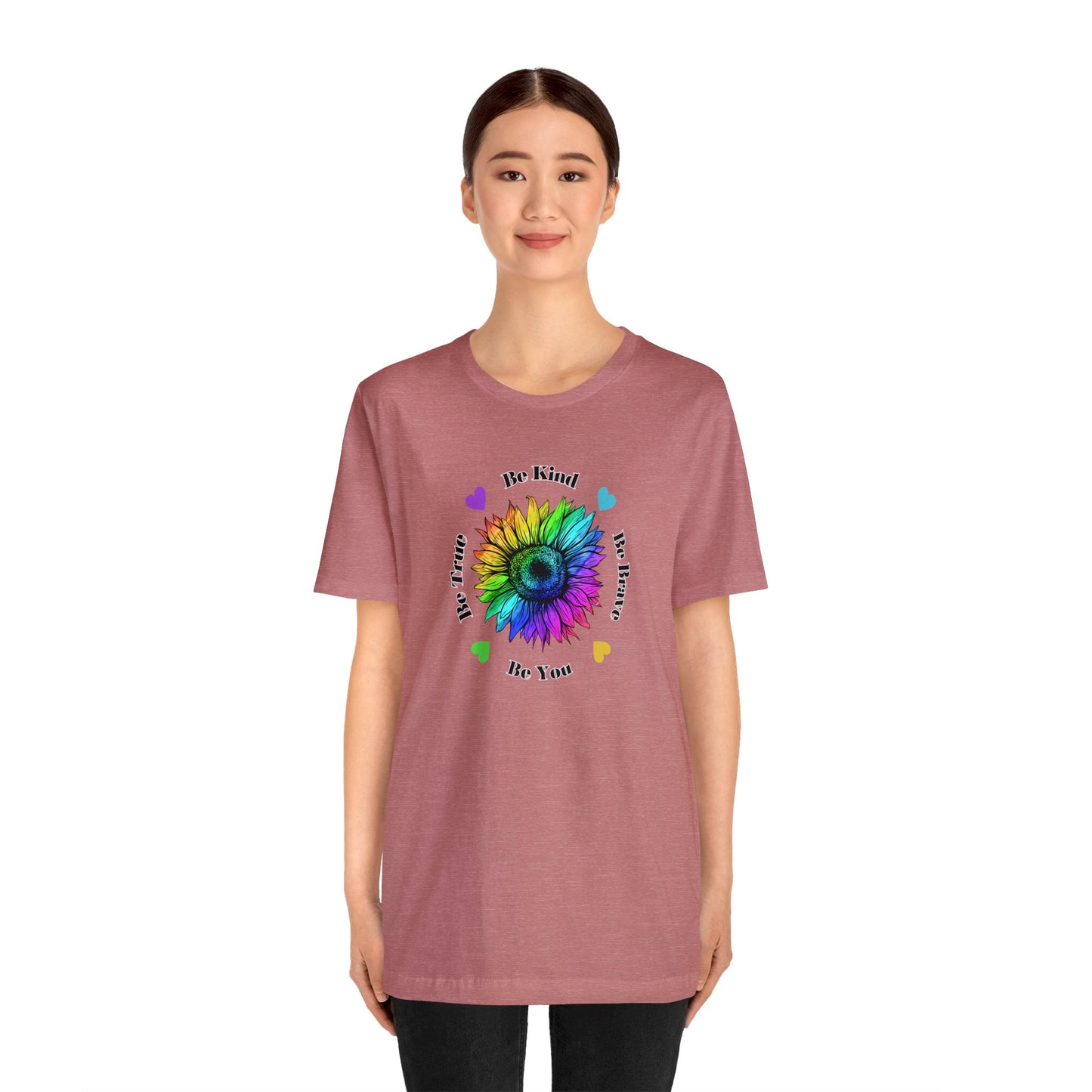 Rainbow Sunflower Shirt, Be Kind Shirt, Sunflower Shirt, Rainbow Flower Shirt, Inspirational Gift, Mental Health Shirt, Sunflower for Women