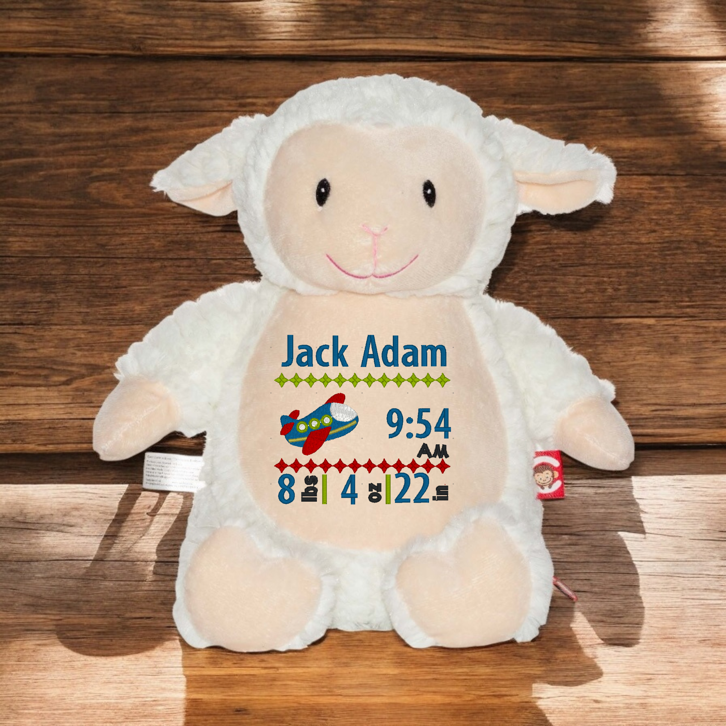 Airplane Birth Announcement  Embroidery Animal