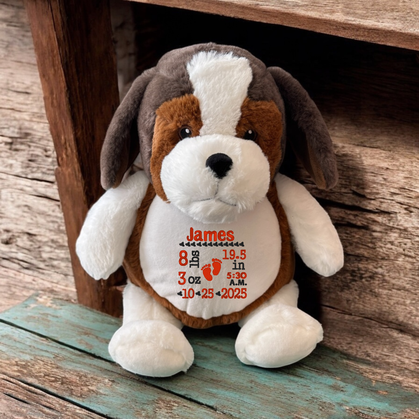 Dogs Birth Announcement Embroidery Animal