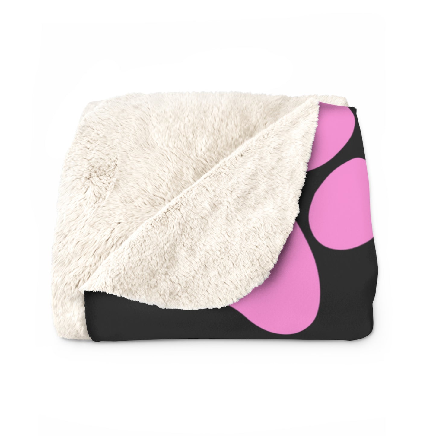 Personalized Paw Print Sherpa Fleece Blanket for Pet Lovers