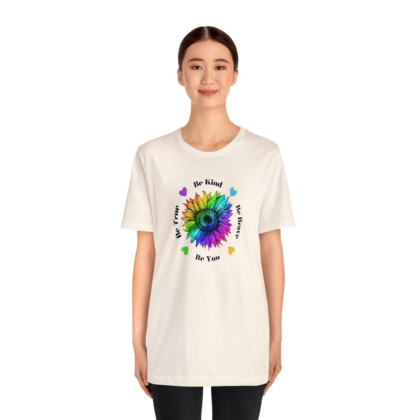 Rainbow Sunflower Shirt, Be Kind Shirt, Sunflower Shirt, Rainbow Flower Shirt, Inspirational Gift, Mental Health Shirt, Sunflower for Women