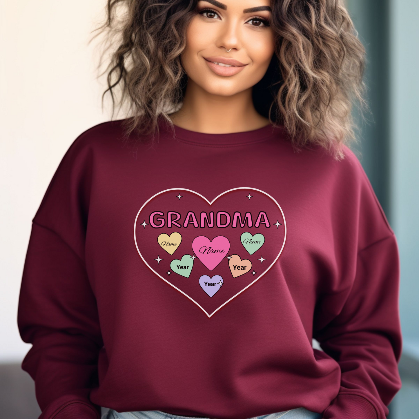 Nana Sweetheart Valentines Day Sweater, Personalized Sweater