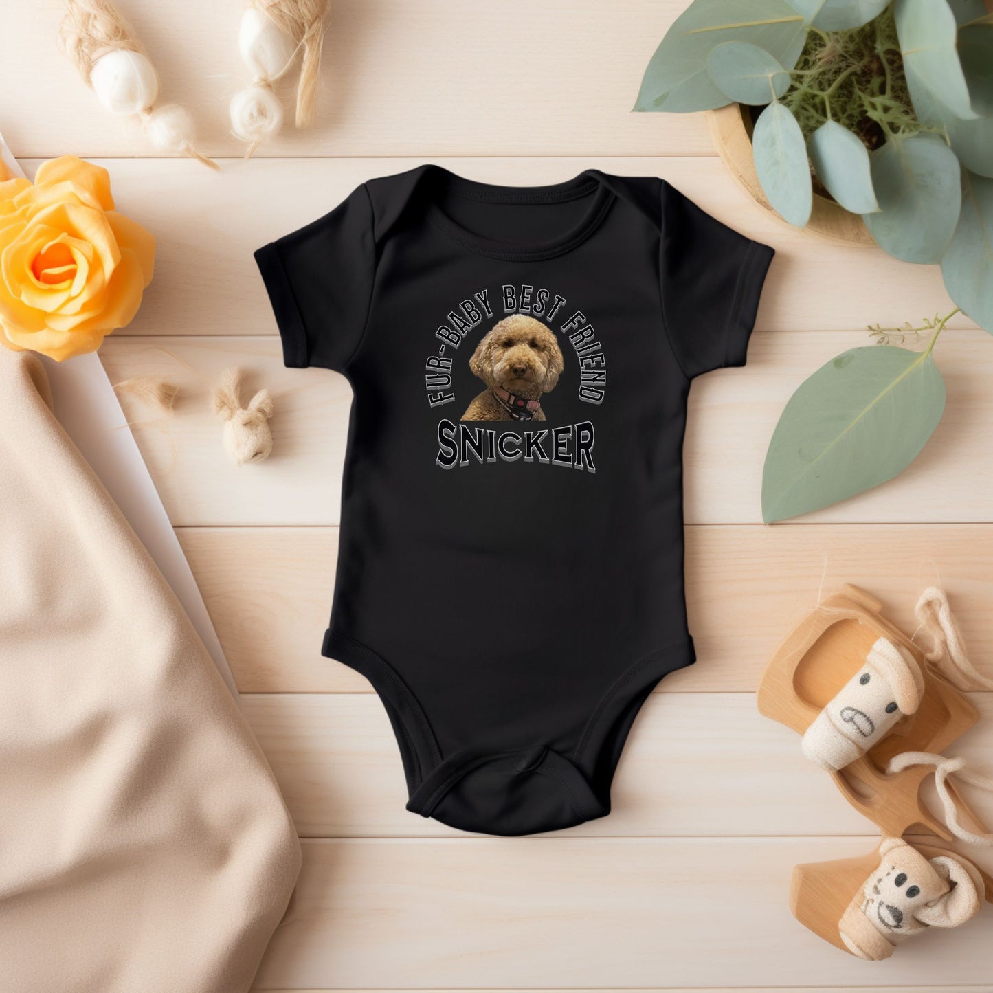 Fur Baby Best Friend Custom Dog Pet Portrait Baby Bodysuit, Personalized Baby Gift, Baby Shower Gift, Dog Portrait, Personalized Baby Clothes