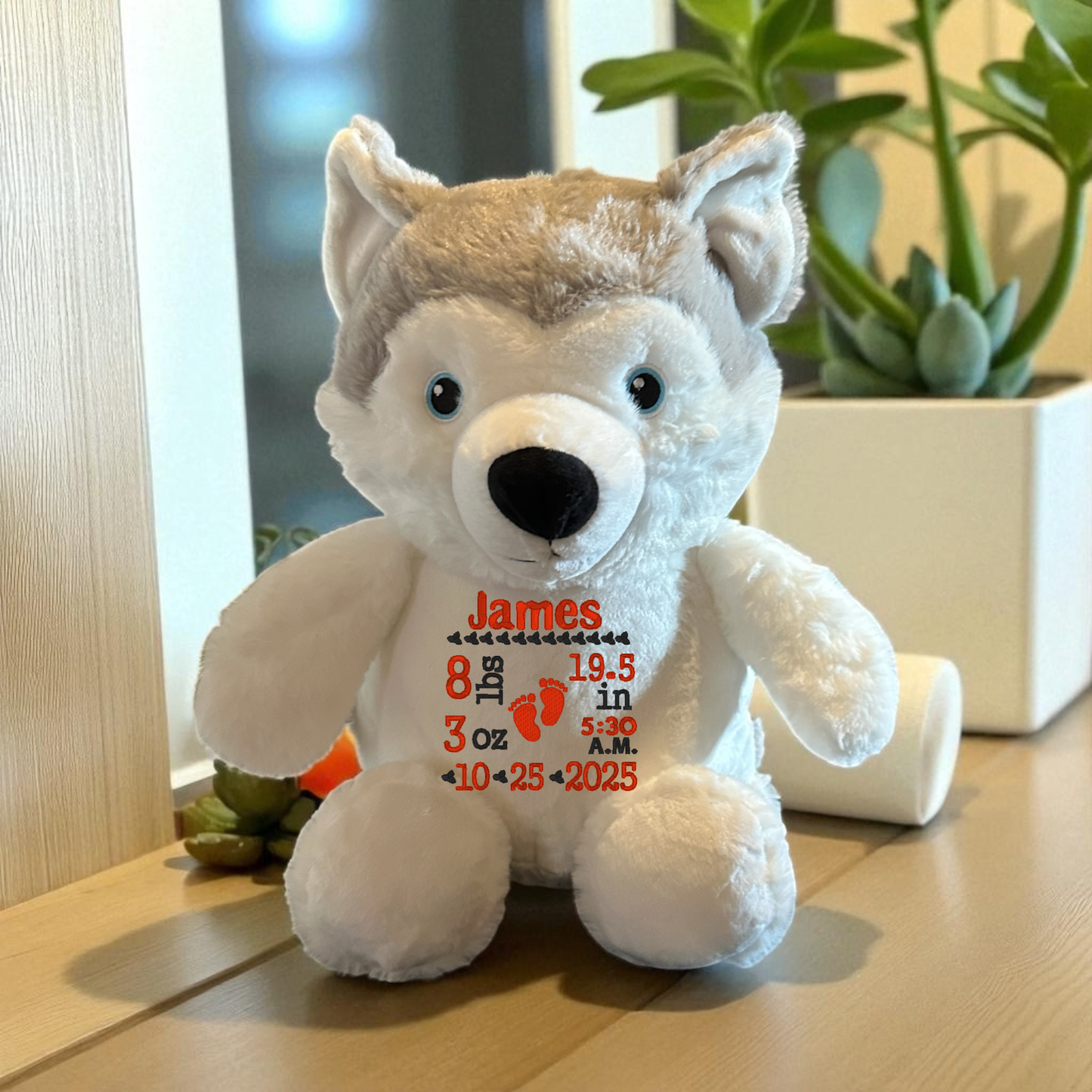 Dogs Birth Announcement Embroidery Animal