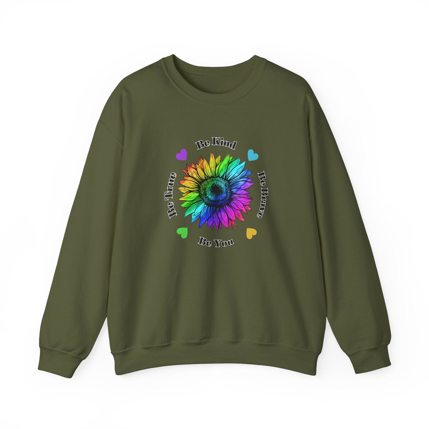 Rainbow Sunflower sweatshirt, Be Kind Sweatshirt, Sunflower sweatshirt, Rainbow Flower sweatshirt, Inspirational Gift