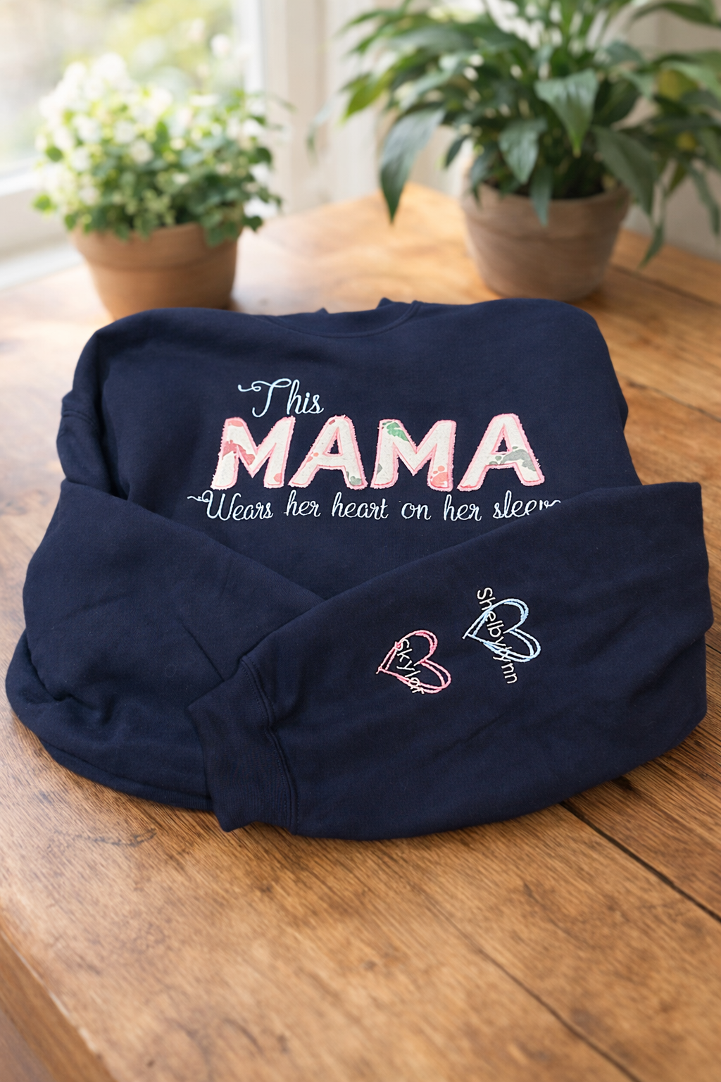 This Mini Wears her Heart on the sleeve Embroidered Hoodie