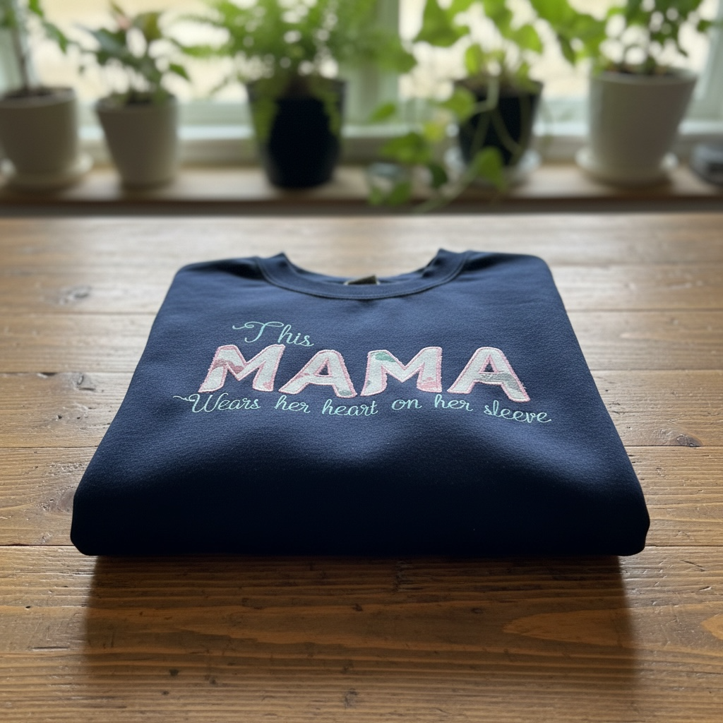 This Mini Wears her Heart on the sleeve Embroidered Hoodie