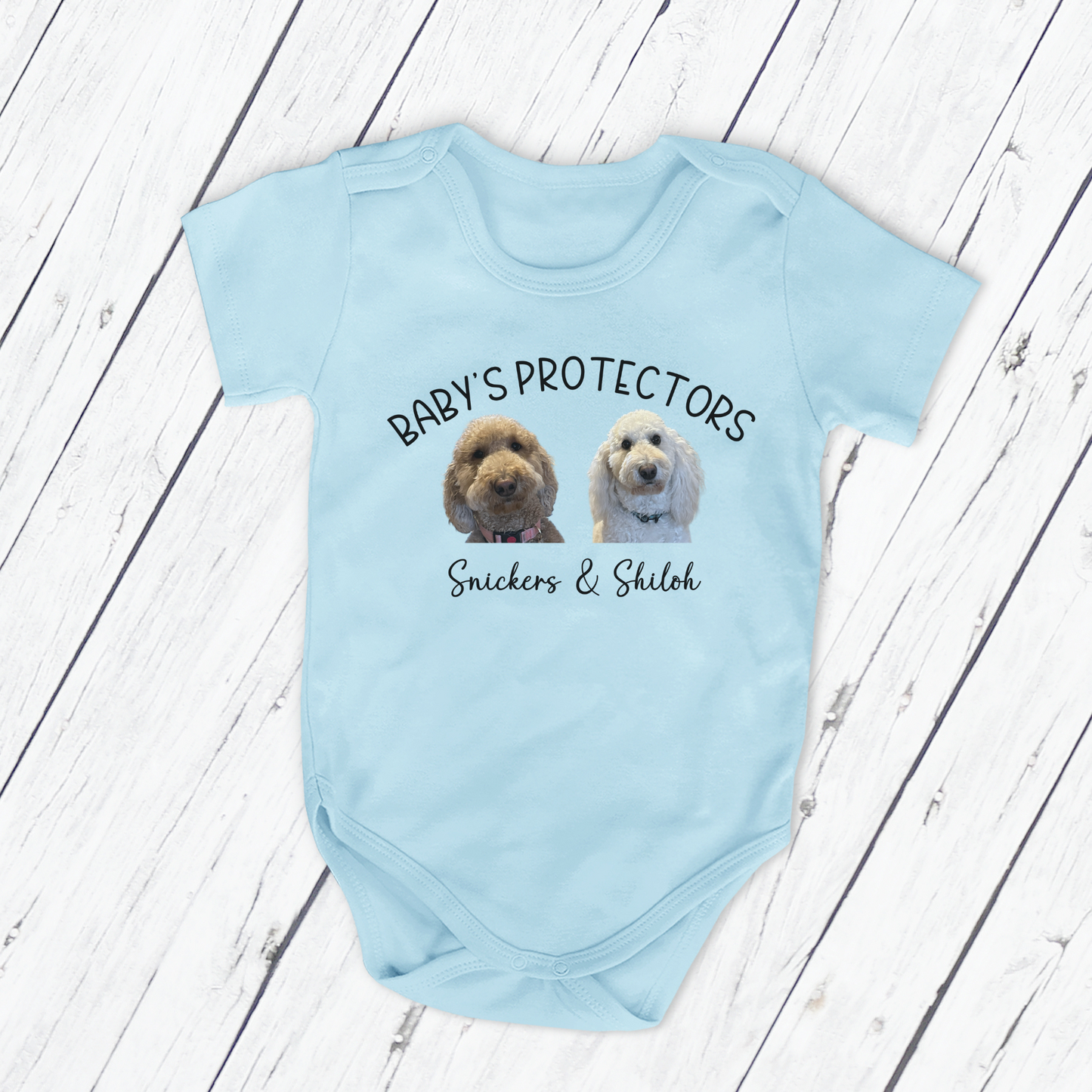 Baby Protecters Custom Dog Pet Portrait Baby Bodysuit, Personalized Baby Gift, Baby Shower Gift, Dog Portrait, Personalized Baby Clothes