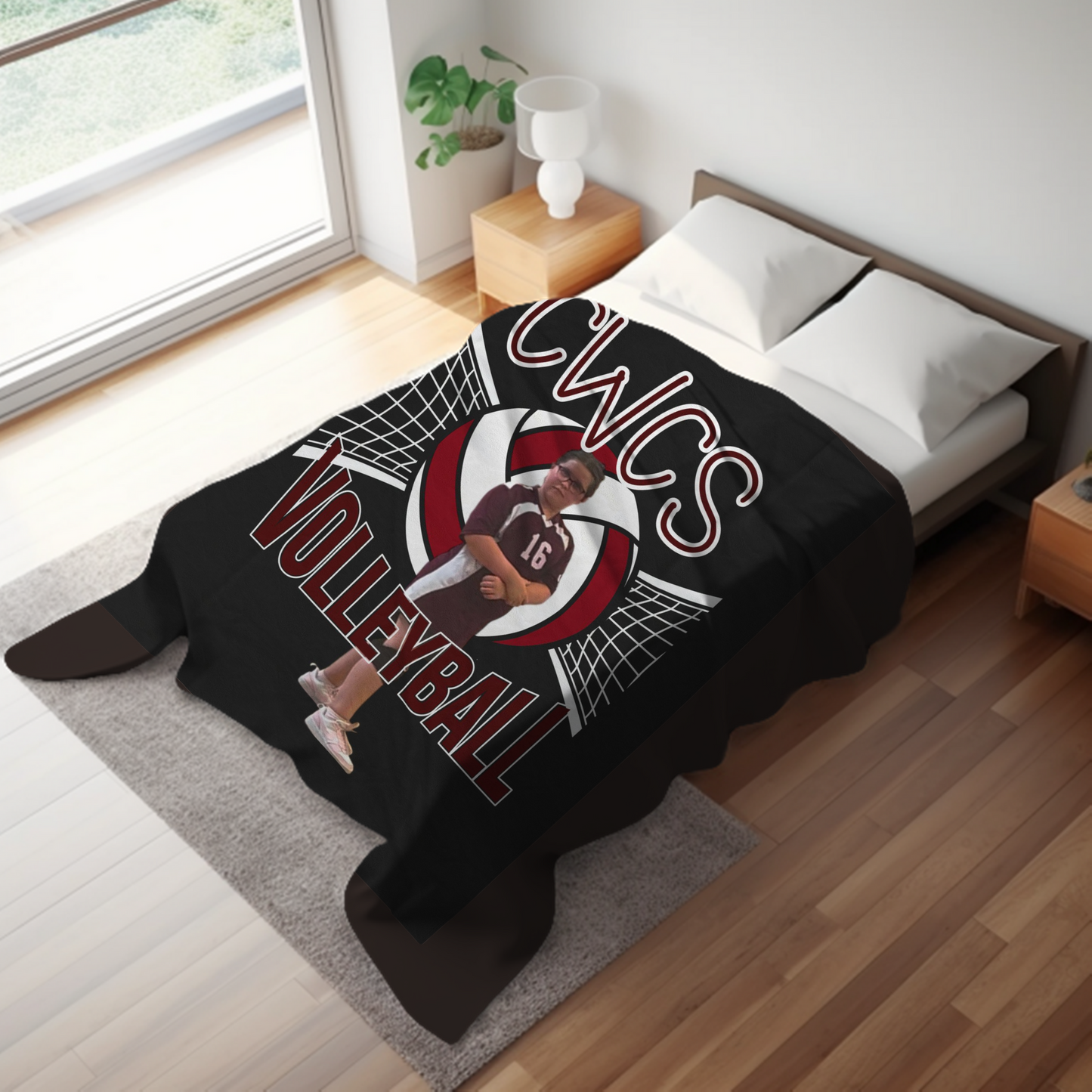 CWCS Custom Sports Velveteen Plush Blanket, Cozy Sports Throw for Sport Lovers, Gifts for Athletes, Team Spirit Decor